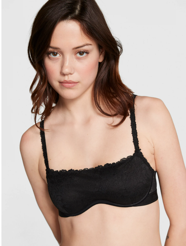 Victoria's secret brasier con cuello redondo sin forro wink negro  XS